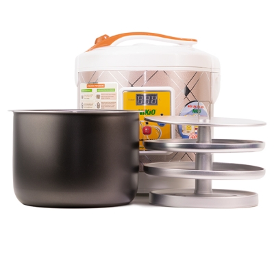 Máy làm tỏi đen Nikio NK-696 dòng chuyên dụng, màu bạc kẻ vuông, 6L